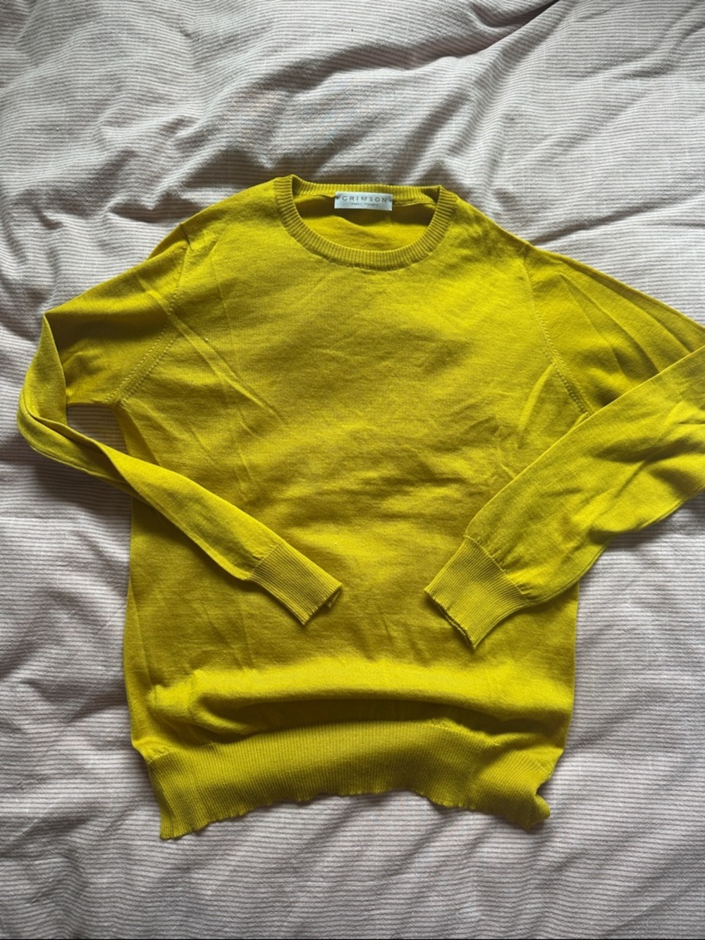 Bright Yellow Crewneck Sweater - Women